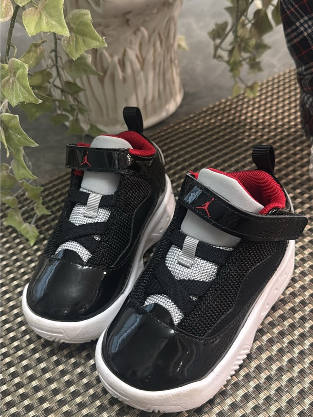 Jordan Kids Black, White & Red Athletic Sneakers